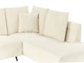 Miniatyrbillede 7 af 11: Hjørnesofa Lys Beige Fløjl 4 Personers Sofa med Chaiselong Moderne Stue Indretning L Formet Venstrevendt
