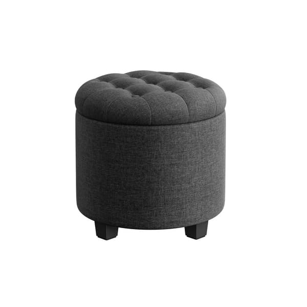 Rootz Opbevaring Ottoman - Fodstøttesæde - Pladsbesparende skammel - MDF-ramme - Linnedbetræk - 45 cm x 45 cm x 44,5 cm