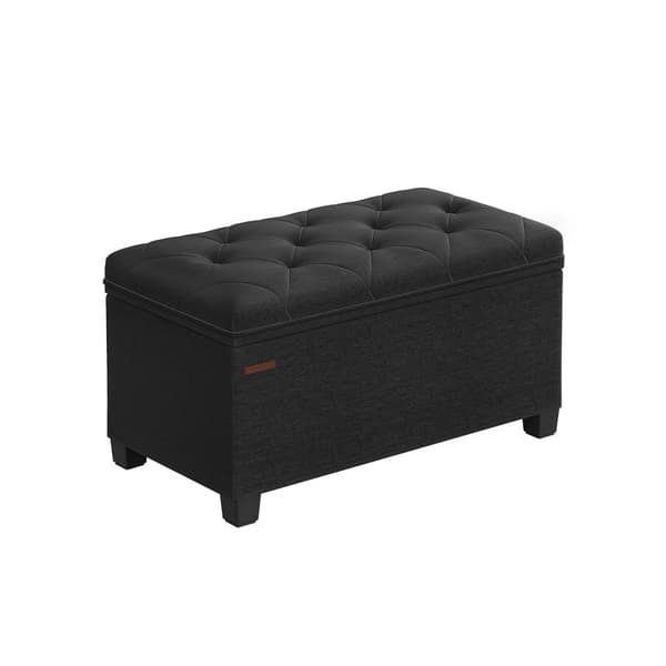 Rootzin säilytysjakkara - ottomaani - Jalkatuki - MDF-materiaali - 40cm x 76cm x 40cm - Musteen musta väri