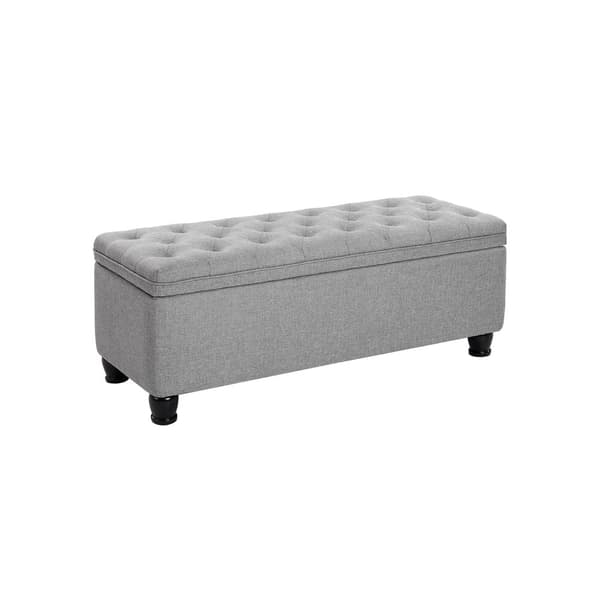 Rootz förvaringspall - Osmansk bänk - Grå - MDF - Högdensitetsskum - Rymlig - 45 cm x 118 cm x 45 cm