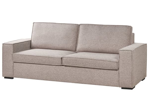 Sovesofa Lysebrunt Stoff 3-seters Sovesofa med Ramme og Madrass Moderne Design
