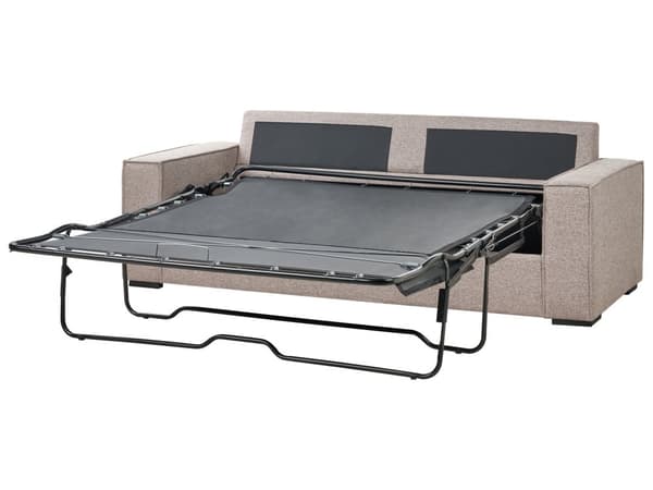 Sovesofa Lysebrunt Stoff 3-seters Sovesofa med Ramme og Madrass Moderne Design