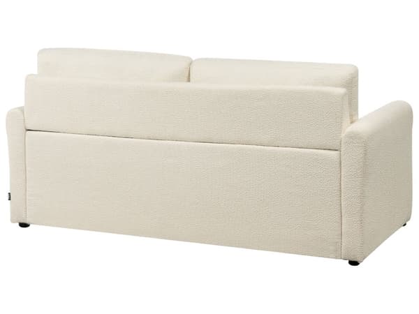 Sovesofa Lys Beige Boucle Stoff Polstret Sovesofa Funksjon Moderne Design til Stue