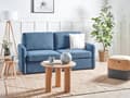 Miniatyrbilde 2 av 11: Sovesofa Marineblå Polyester Stoff Polstret Sovesofa Funksjon Moderne Design til Stue
