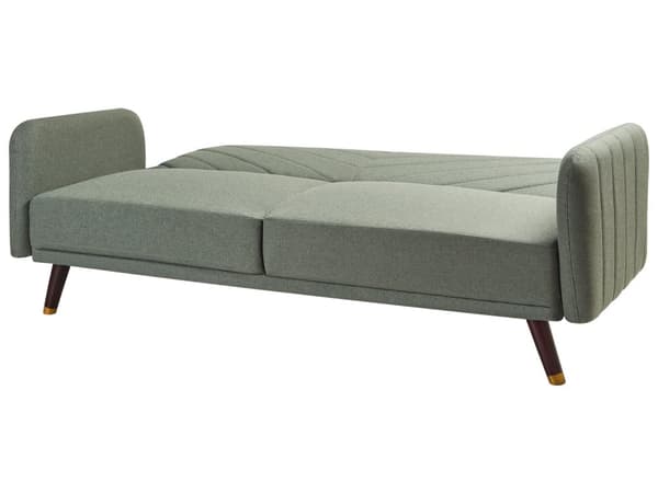Bäddsoffa 3-sits Konstlinne Ljusgrön Konvertibel Träben Modern Vardagsrum Linne