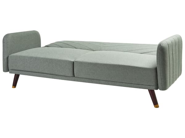 Bäddsoffa 3-sits Konstlinne Ljusgrön Konvertibel Träben Modern Vardagsrum Linne