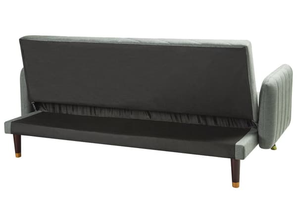 Bäddsoffa 3-sits Konstlinne Ljusgrön Konvertibel Träben Modern Vardagsrum Linne