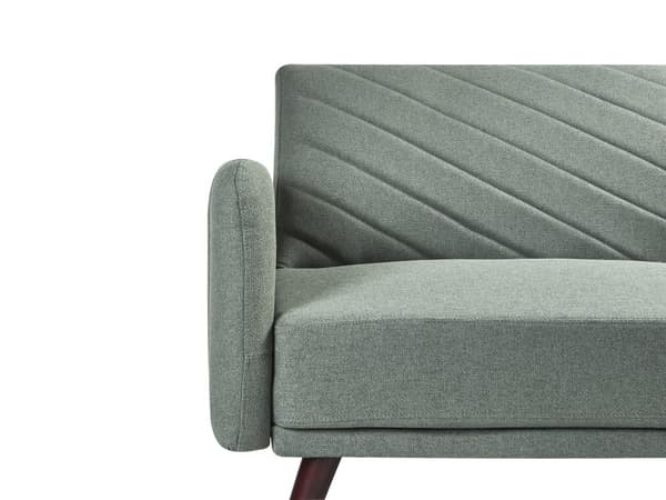 Bäddsoffa 3-sits Konstlinne Ljusgrön Konvertibel Träben Modern Vardagsrum Linne