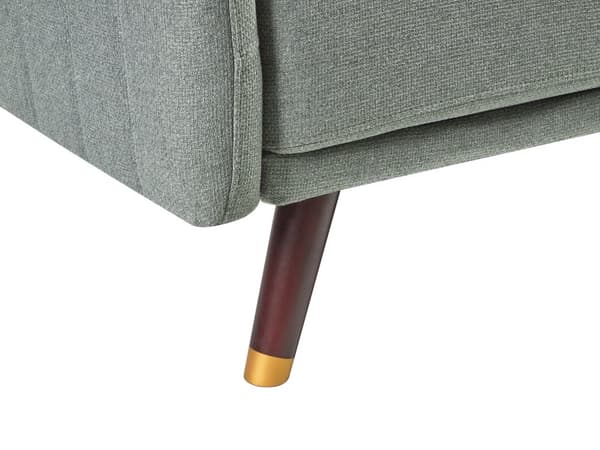 Bäddsoffa 3-sits Konstlinne Ljusgrön Konvertibel Träben Modern Vardagsrum Linne
