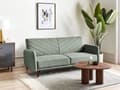 Miniatyrbild 2 av 11: Bäddsoffa 3-sits Konstlinne Ljusgrön Konvertibel Träben Modern Vardagsrum Linne
