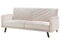 Miniatyrbild 5 av 11: Bäddsoffa 3-sits Konstlinne Ljusbeige Konvertibel Träben Modern Vardagsrum Linne