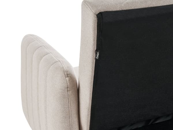 Bäddsoffa 3-sits Konstlinne Ljusbeige Konvertibel Träben Modern Vardagsrum Linne