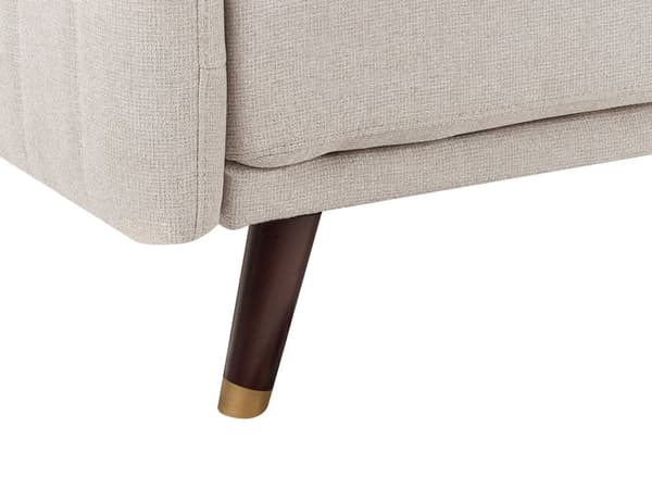 Bäddsoffa 3-sits Konstlinne Ljusbeige Konvertibel Träben Modern Vardagsrum Linne