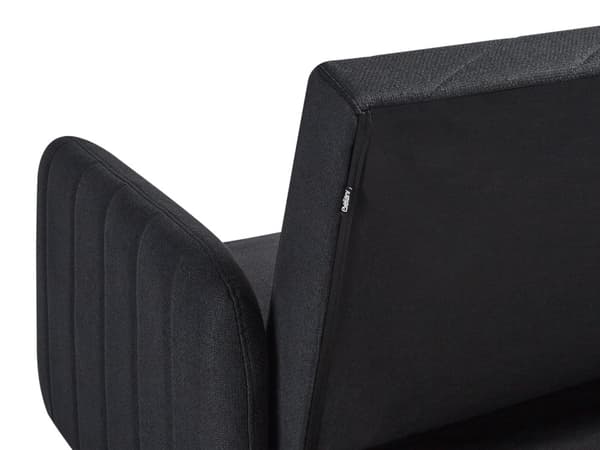 Bäddsoffa 3-sits Konstlinne Svart Konvertibel Träben Modern Vardagsrum Linne