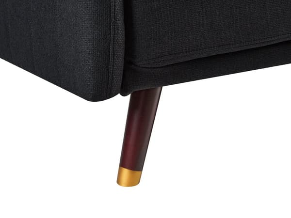 Bäddsoffa 3-sits Konstlinne Svart Konvertibel Träben Modern Vardagsrum Linne