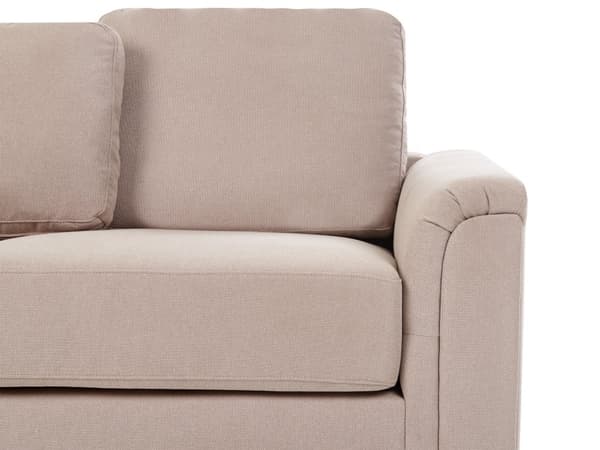 Hörnsoffa Taupe Tyg Stoppad med Fotpall L-formad Höger Modern Stil Vardagsrum
