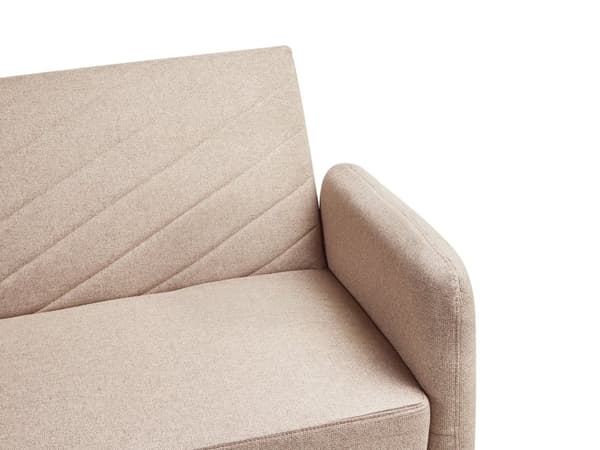 Bäddsoffa 3-sits Konstlinne Ljusbrun Konvertibel Träben Modern Vardagsrum Linne