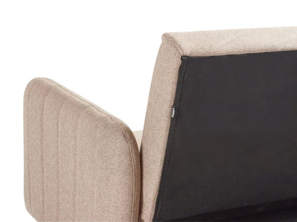 Bäddsoffa 3-sits Konstlinne Ljusbrun Konvertibel Träben Modern Vardagsrum Linne