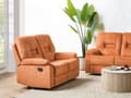 Miniatyrbild 4 av 11: Reclinersoffa Orange 2-sits Manuellt Justerbar Rygg och Fotstöd Vardagsrumsmöbler Soffa