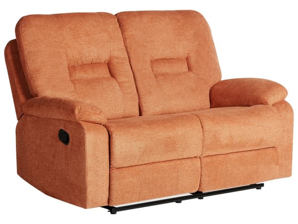 Reclinersoffa Orange 2-sits Manuellt Justerbar Rygg och Fotstöd Vardagsrumsmöbler Soffa
