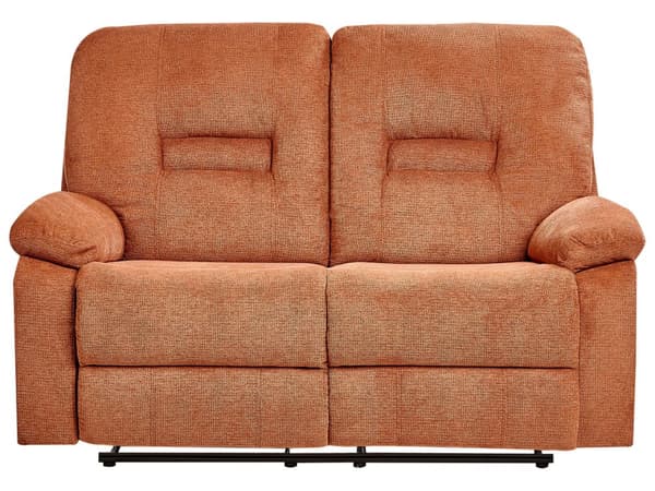 Reclinersoffa Orange 2-sits Manuellt Justerbar Rygg och Fotstöd Vardagsrumsmöbler Soffa
