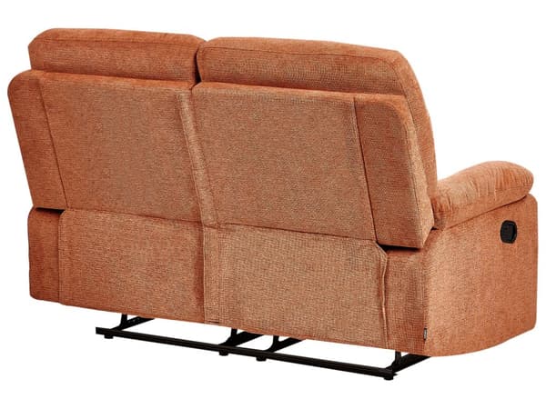 Reclinersoffa Orange 2-sits Manuellt Justerbar Rygg och Fotstöd Vardagsrumsmöbler Soffa