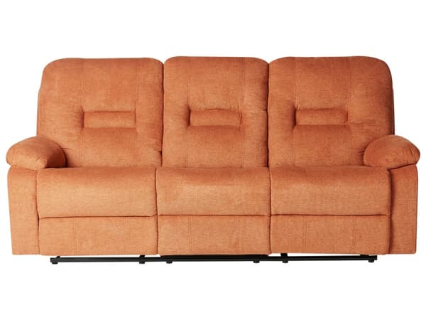 Reclinersoffa Orange 3-sits Manuellt Justerbar Rygg och Fotstöd Vardagsrumsmöbler Soffa