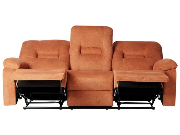 Reclinersoffa Orange 3-sits Manuellt Justerbar Rygg och Fotstöd Vardagsrumsmöbler Soffa