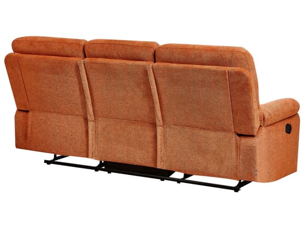 Reclinersoffa Orange 3-sits Manuellt Justerbar Rygg och Fotstöd Vardagsrumsmöbler Soffa