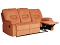 Miniatyrbild 1 av 11: Reclinersoffa Orange 3-sits Manuellt Justerbar Rygg och Fotstöd Vardagsrumsmöbler Soffa