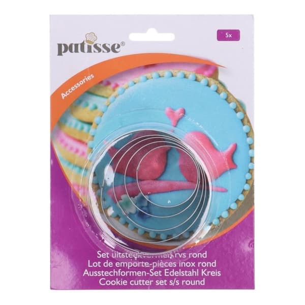 Patisse Cookie Cutters Rund 5-delad rostfritt stål