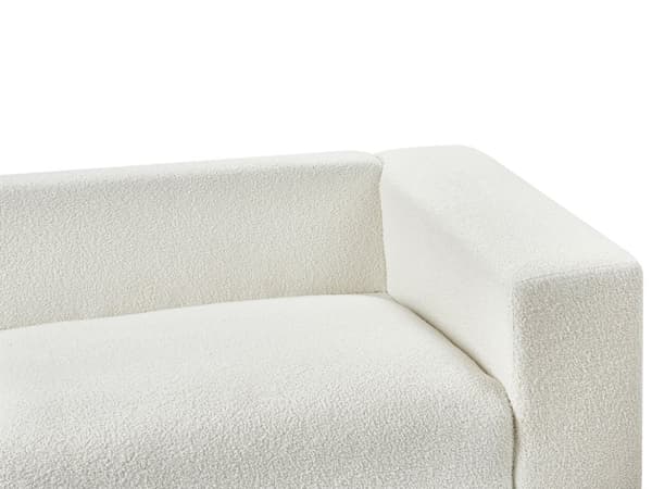 Sofa Off-White 3-seter Moderne Stue i Retrostil Brede Armlener Retro Sofa