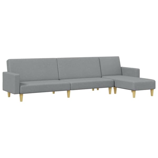 Soffgrupp 2 delar ljusgrå tyg