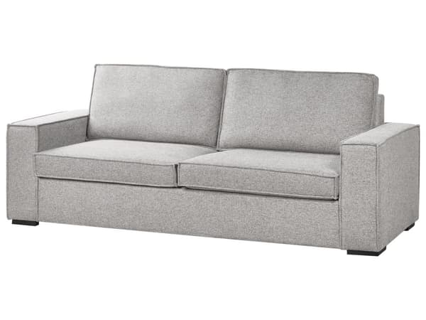 Sovesofa Grå Polyester 3 Personers Smart Sofaseng med Udtræk og Madras Kompakt Sofa Sove Udtræksseng Komfort Sovebriks til Teenager