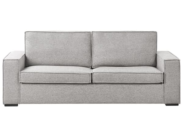 Sovesofa Grå Polyester 3 Personers Smart Sofaseng med Udtræk og Madras Kompakt Sofa Sove Udtræksseng Komfort Sovebriks til Teenager