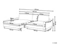 Miniatyrbilde 3 av 11: Høyrehånds hjørnesofa Rødt stoff Polyester Metall Svarte ben 190 x 272 x 83 cm Polstret rygg 3-seters L-formet Moderne stil Stue