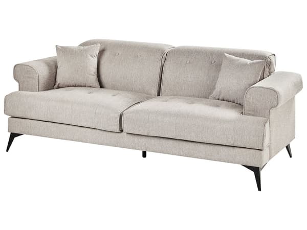 3-seters Sofa Taupe Stoff med Justerbare Nakkestøtter Moderne Stuemøbler