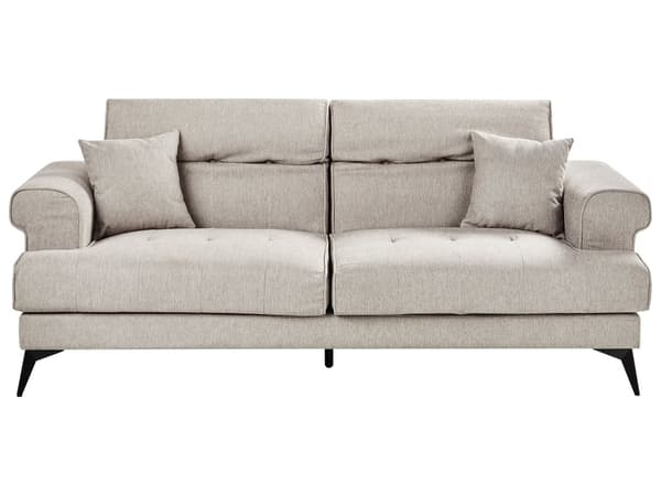 3-seters Sofa Taupe Stoff med Justerbare Nakkestøtter Moderne Stuemøbler