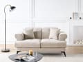 Miniatyrbilde 4 av 11: 2-seters Sofa Taupe Stoff med Justerbare Nakkestøtter Moderne Stuemøbler