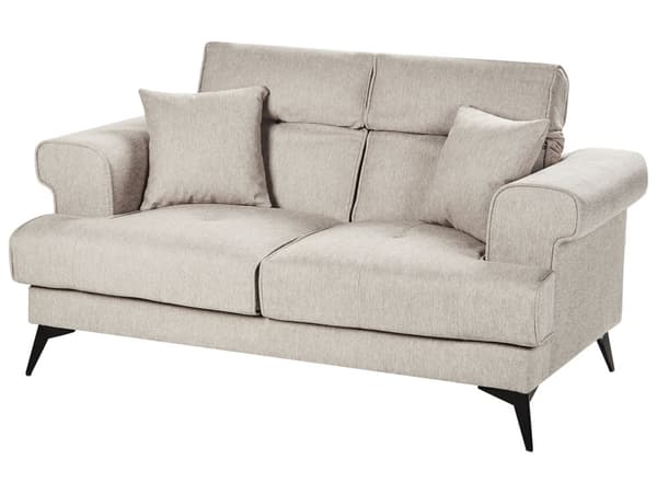2-seters Sofa Taupe Stoff med Justerbare Nakkestøtter Moderne Stuemøbler