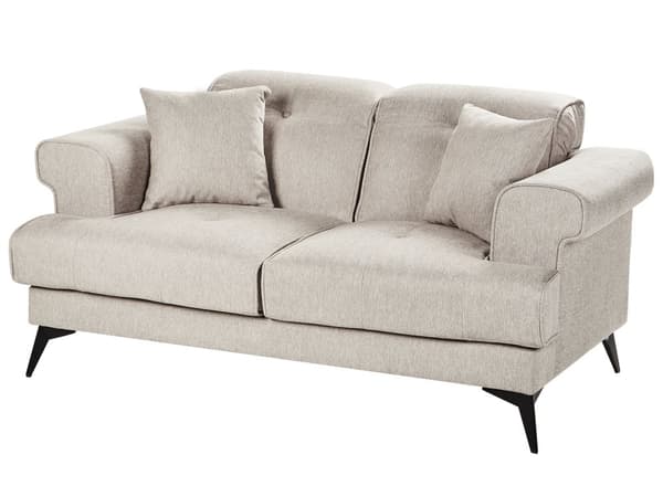2-seters Sofa Taupe Stoff med Justerbare Nakkestøtter Moderne Stuemøbler