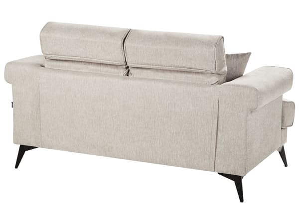 2-seters Sofa Taupe Stoff med Justerbare Nakkestøtter Moderne Stuemøbler