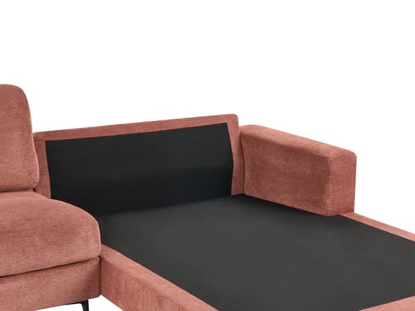 Venstrehånds hjørnesofa Rødt stoff Polyester Metall Svarte ben 190 x 272 x 83 cm Polstret rygg 3-seters L-formet Moderne stil Stue