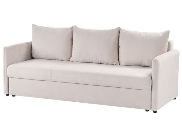Sovesofa Beige Stoff 3 Seter Polstring Puter Moderne Design til Stue