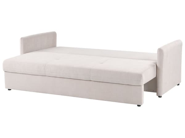Sovesofa Beige Stoff 3 Seter Polstring Puter Moderne Design til Stue
