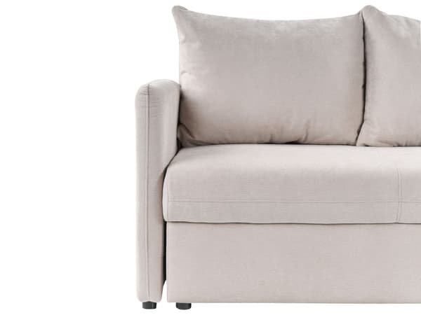 Sovesofa Beige Stoff 3 Seter Polstring Puter Moderne Design til Stue