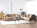 Miniatyrbilde 5 av 11: 3-seters Sofa Lysebrunt Stofftrekk med Justerbare Nakkestøtter Moderne Stil Stue Møbler