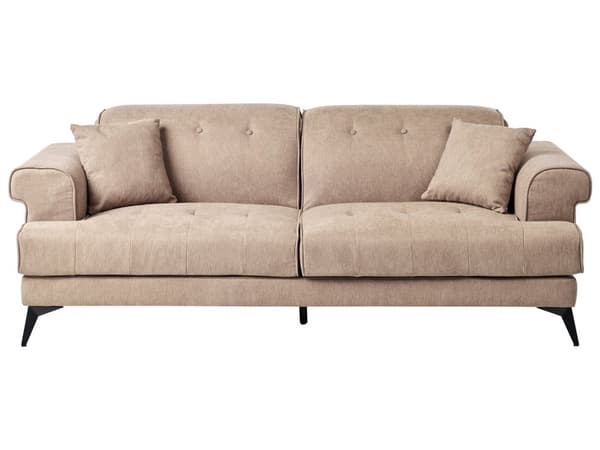 3-seters Sofa Lysebrunt Stofftrekk med Justerbare Nakkestøtter Moderne Stil Stue Møbler