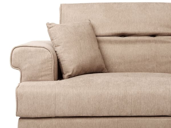 3-seters Sofa Lysebrunt Stofftrekk med Justerbare Nakkestøtter Moderne Stil Stue Møbler