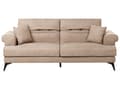 Miniatyrbilde 1 av 11: 3-seters Sofa Lysebrunt Stofftrekk med Justerbare Nakkestøtter Moderne Stil Stue Møbler